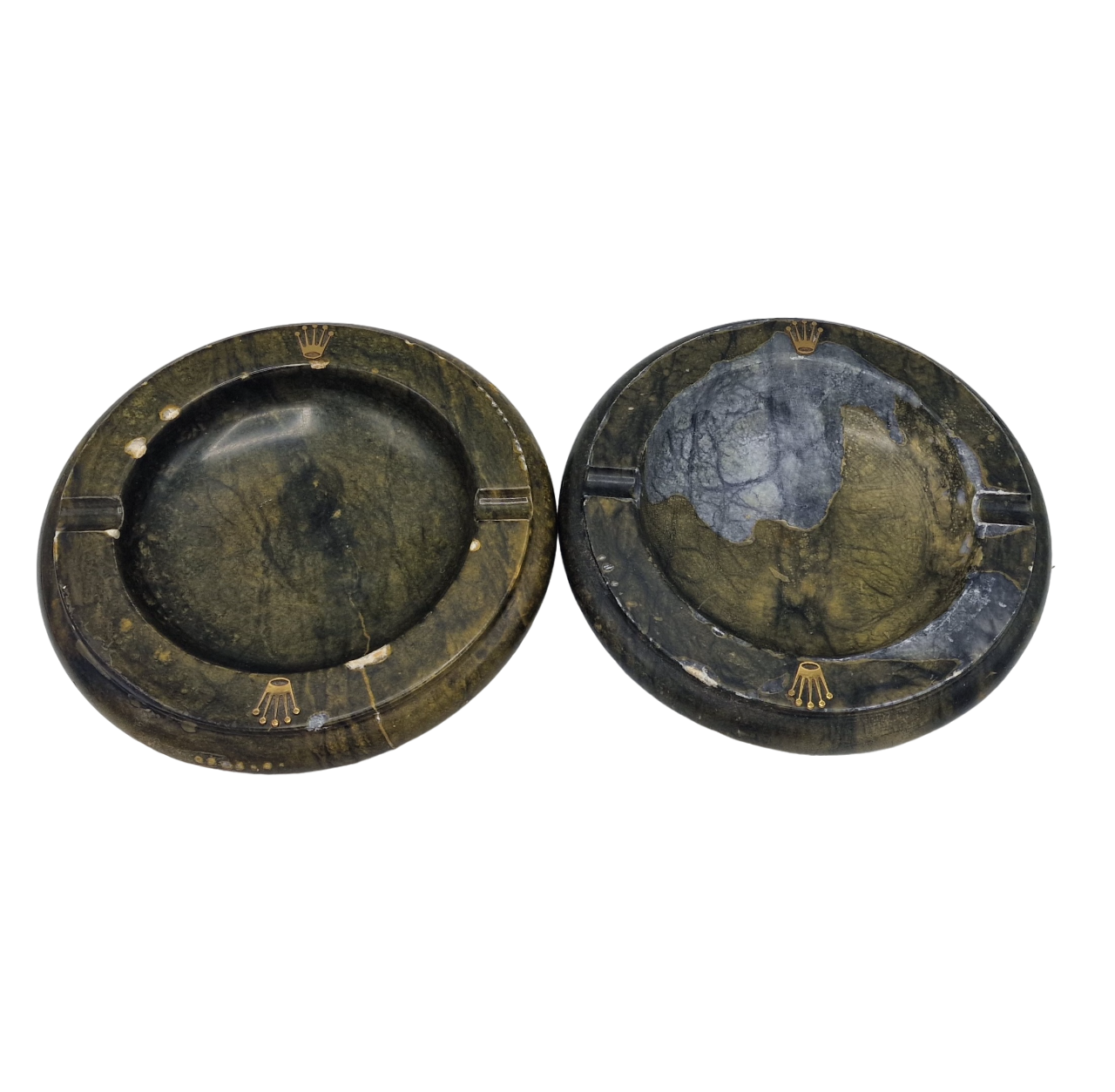 ROLEX. PAIR OF ASHTRAYS