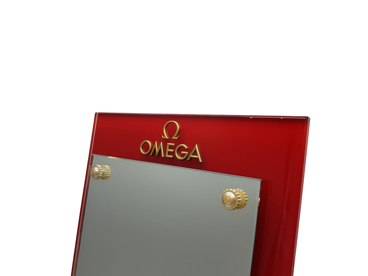 OMEGA. OFFICIAL CRYSTAL DEALER MIRROR.