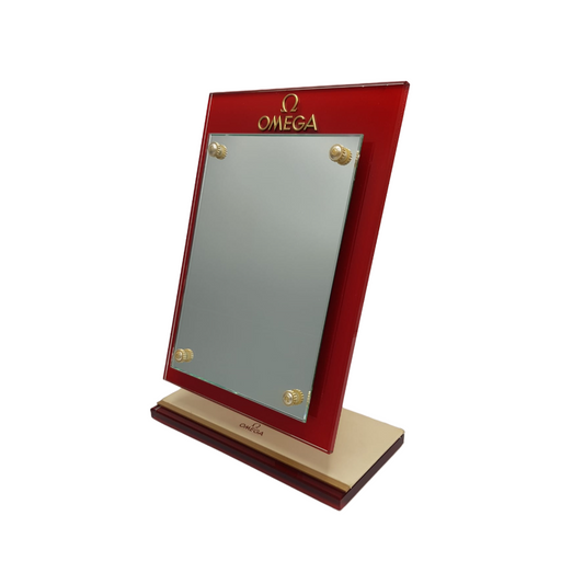 OMEGA. OFFICIAL CRYSTAL DEALER MIRROR.