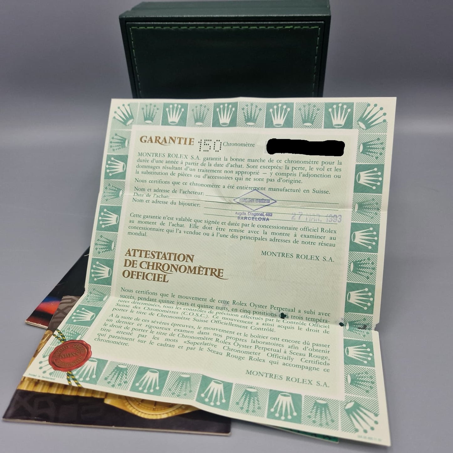 CAJA Y DOCUMENTACION ROLEX DATEJUST 16233